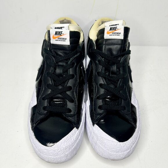 Nike Sacai X Blazer Low \'Black Patent’ Size 6.5 Authentic 100%